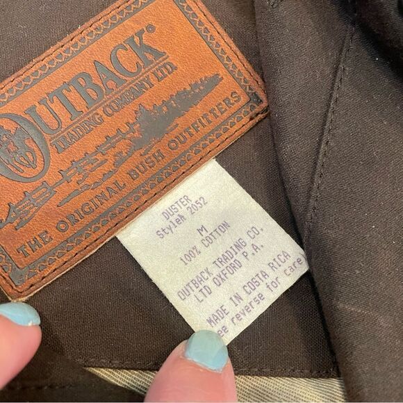 Outback Trading Company Oilskin Slicker Brown Coat Jacket Size Medium - Picture 6 of 7